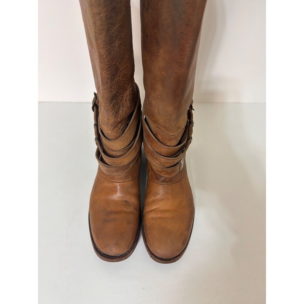 Freebird Steven Drove Tan Distressed Leather Zipper Boots Womens Size 7 - Picture 5 of 10